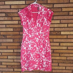 Taylor Size 10 Pink and White Floral Dress